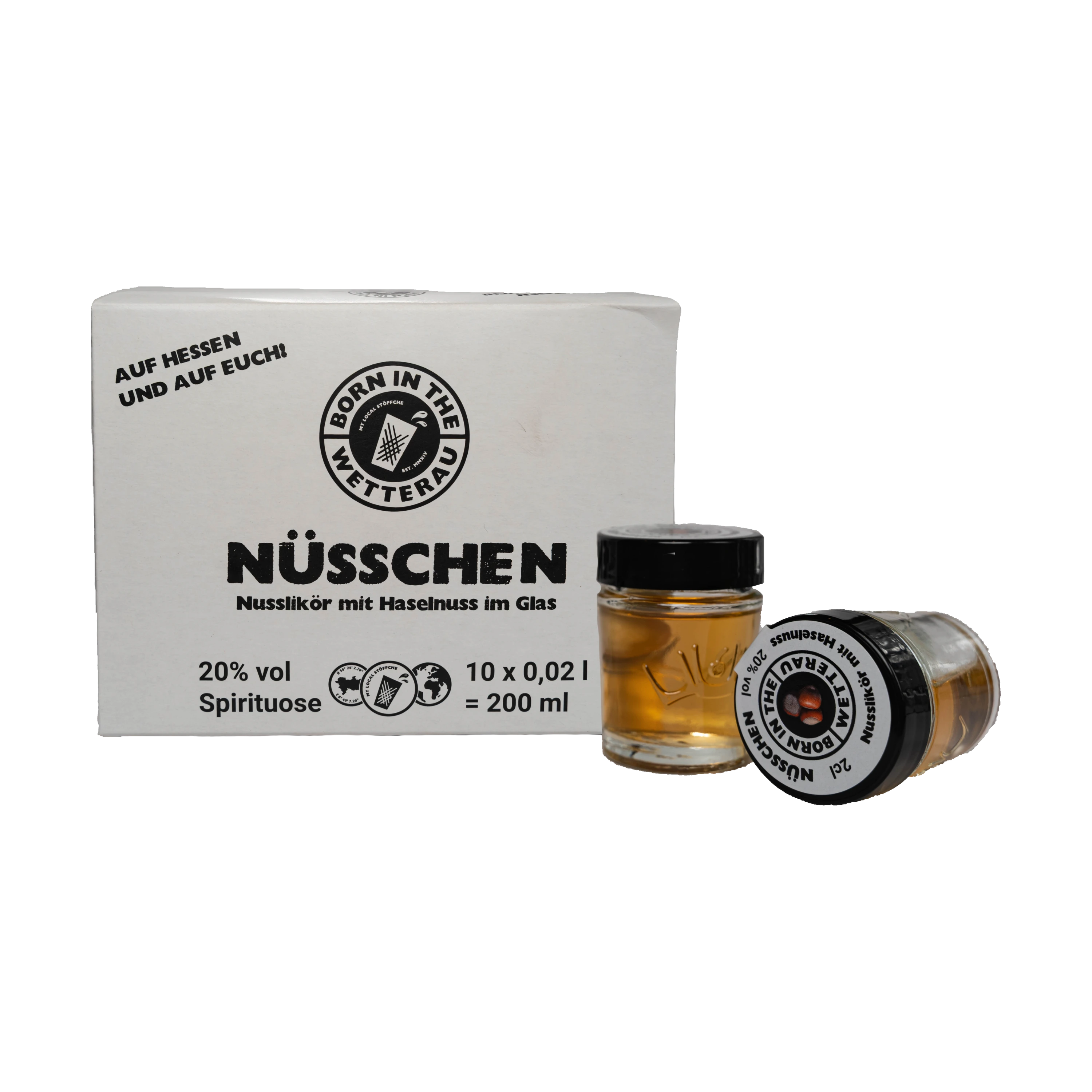 Nusslikör mit Haselnuss im Glas 10x 0,02L im Karton (5er Set)